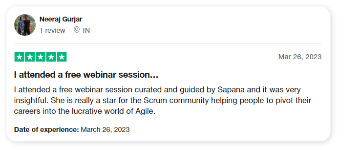 Neeraj Gurjar Trustpilot review: I attended a free webinar session